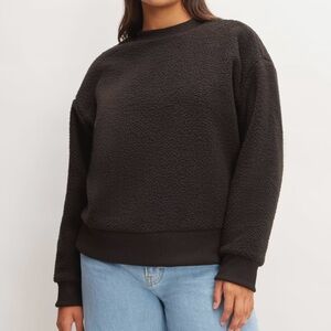 NWT Everlane The ReNew Fleece Oversized Crew in Black - Women’s Small